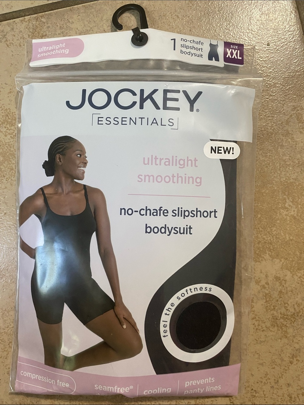 Jockey Essentials Black No-Chafe Slipshort Bodysuit